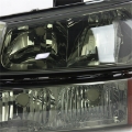 Picture of xTune Chevy Silverado 2500HD 03-06 Crystal Headlights w- Amber Lights Smoke HD-JH-CSIL03-AM-SM-SET