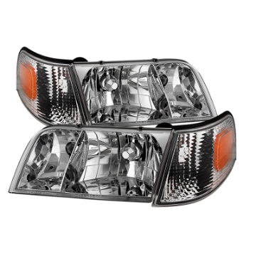 Picture of xTune Crown Victoria 98-11 Crystal Headlights w- Corner Lights Set Chrome HD-JH-CRVI98-SET-C