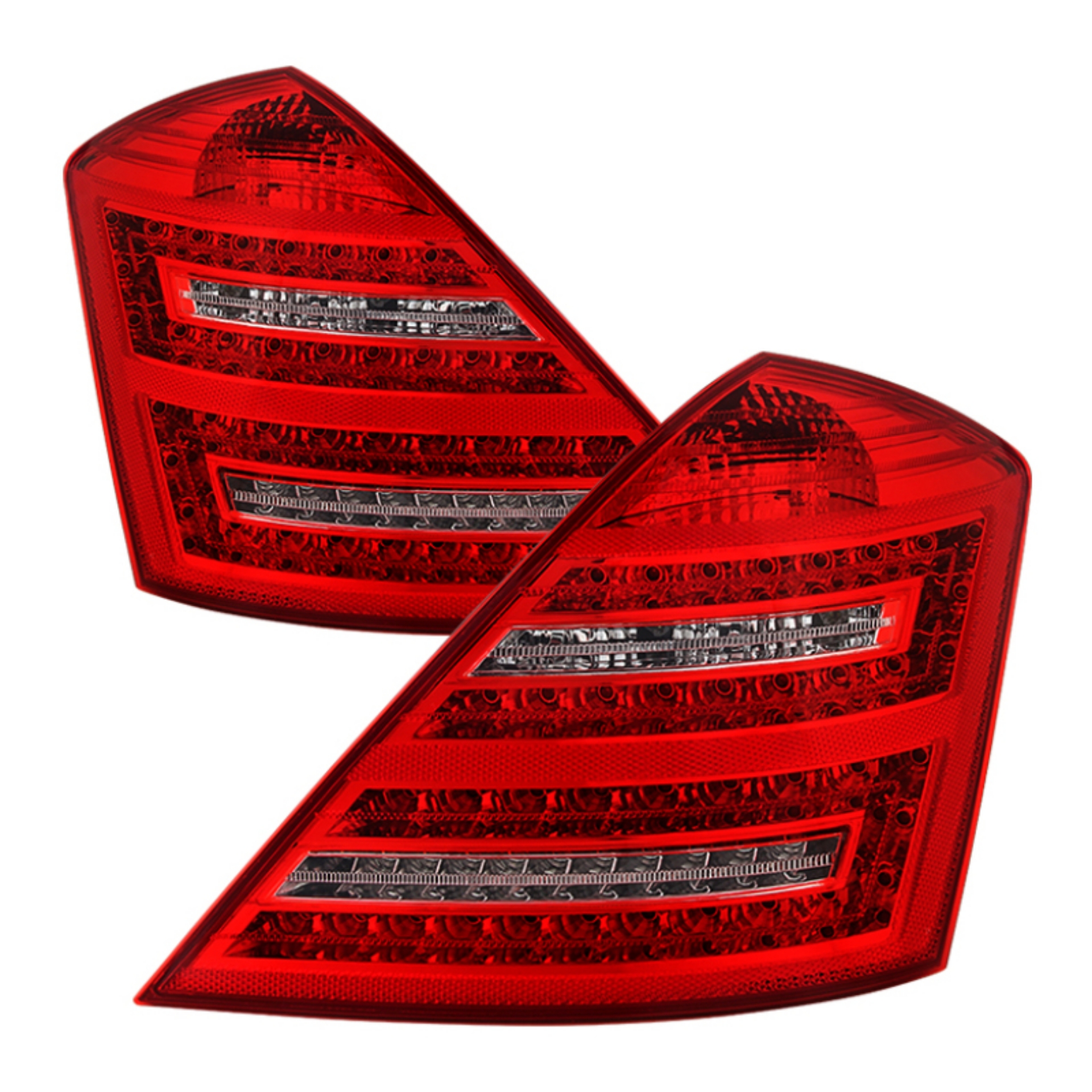 Picture of xTune Mercedes Benz W221 S-Class 07-09 LED Tail Lights Red Clear ALT-JH-MBW221-LED-RC