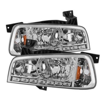 Picture of xTune Dodge Charger 06-10 1Pc LED Crystal Headlights Chrome HD-ON-DCH05-1PC-LED-C
