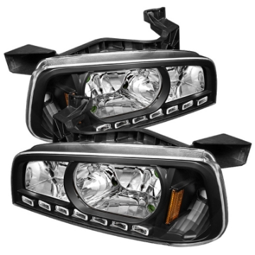 Picture of xTune Dodge Charger 06-10 1Pc LED Crystal Headlights Black HD-ON-DCH05-1PC-LED-BK
