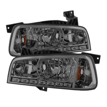 Picture of xTune Dodge Charger 06-10 1Pc LED Crystal Headlights Smoke HD-ON-DCH05-1PC-LED-SM