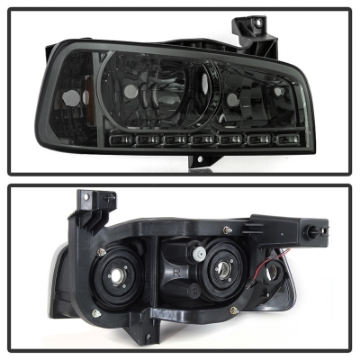 Picture of xTune Dodge Charger 06-10 1Pc LED Crystal Headlights Smoke HD-ON-DCH05-1PC-LED-SM