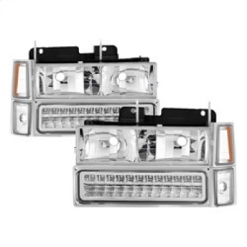 Picture of xTune 92-94 Blazer Full Size Corner-LED Bumper Headlights Chrome HD-JH-CCK88-LED-AM-C-SET