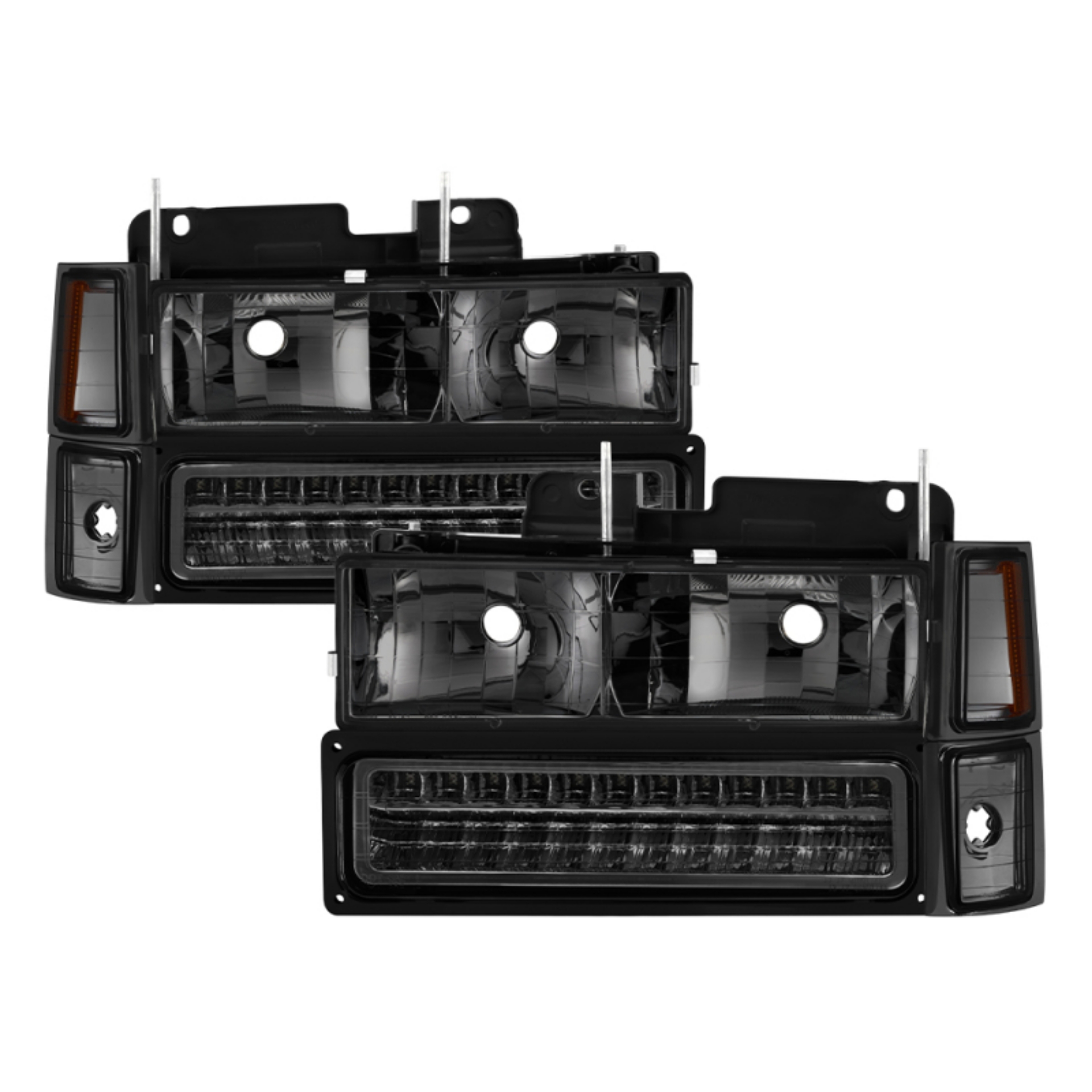 Picture of xTune 92-94 Blazer Full Size Corner-LED Bumper Headlights Smoke HD-JH-CCK88-LED-AM-SM-SET