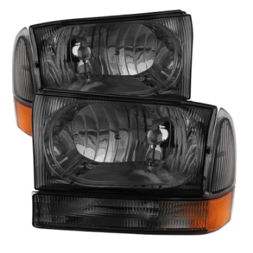 Picture of xTune Ford F250-350-450 Superduty 99-04 Crystal Headlights w- Bumper Lights HD-JH-FF25099-AM-SM