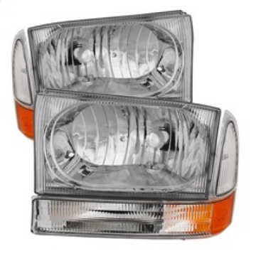 Picture of xTune Ford F250-350-450 Superduty 99-04 Crystal Headlights w- Bumper Lights HD-JH-FF25099-AM-C