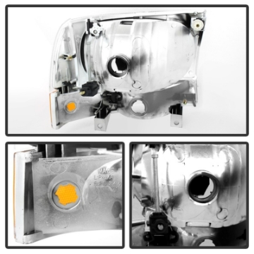 Picture of xTune Ford F250-350-450 Superduty 99-04 Crystal Headlights w- Bumper Lights HD-JH-FF25099-AM-C