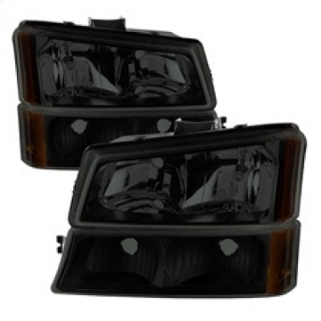 Picture of xTune Chevy Silverado 2500HD 03-06 Crystal Headlights w- Bumper Lights HD-JH-CSIL03-AM-BSM-SET