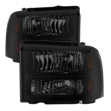 Picture of xTune Ford F250-350-450 Super Duty 05-07 Crystal Headlights Black Smoked HD-JH-FS05-AM-BSM