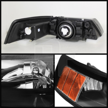 Picture of xTune Ford Mustang 99-04 OEM Amber Headlights Black HD-JH-FM99-AM-BK