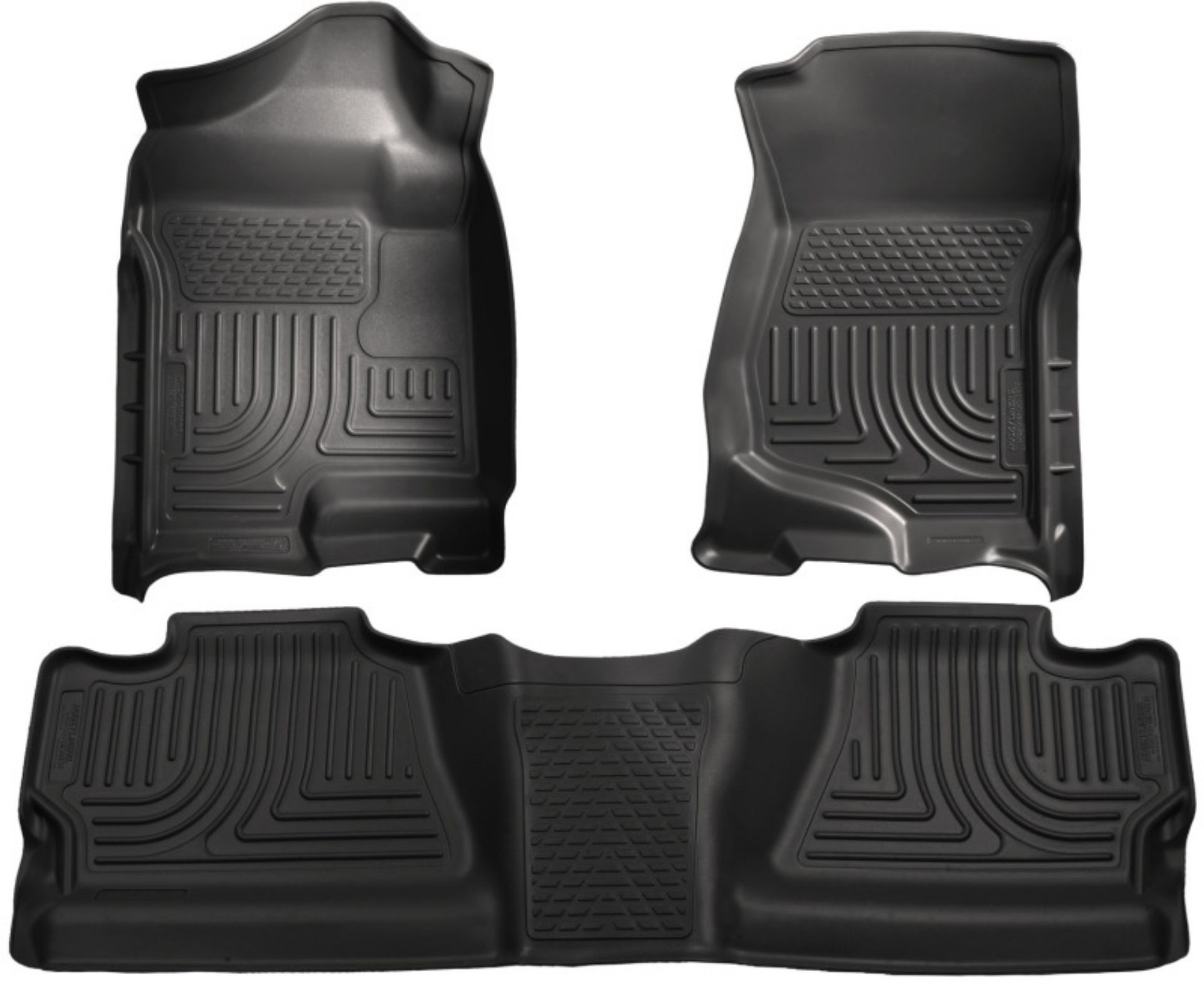Picture of Husky Liners 07-12 Chevy Silverado-GMC Sierra Crew Cab WeatherBeater Combo Black Floor Liners