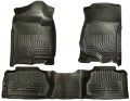 Picture of Husky Liners 07-12 Chevy Silverado-GMC Sierra Extended Cab WeatherBeater Combo Black Floor Liners