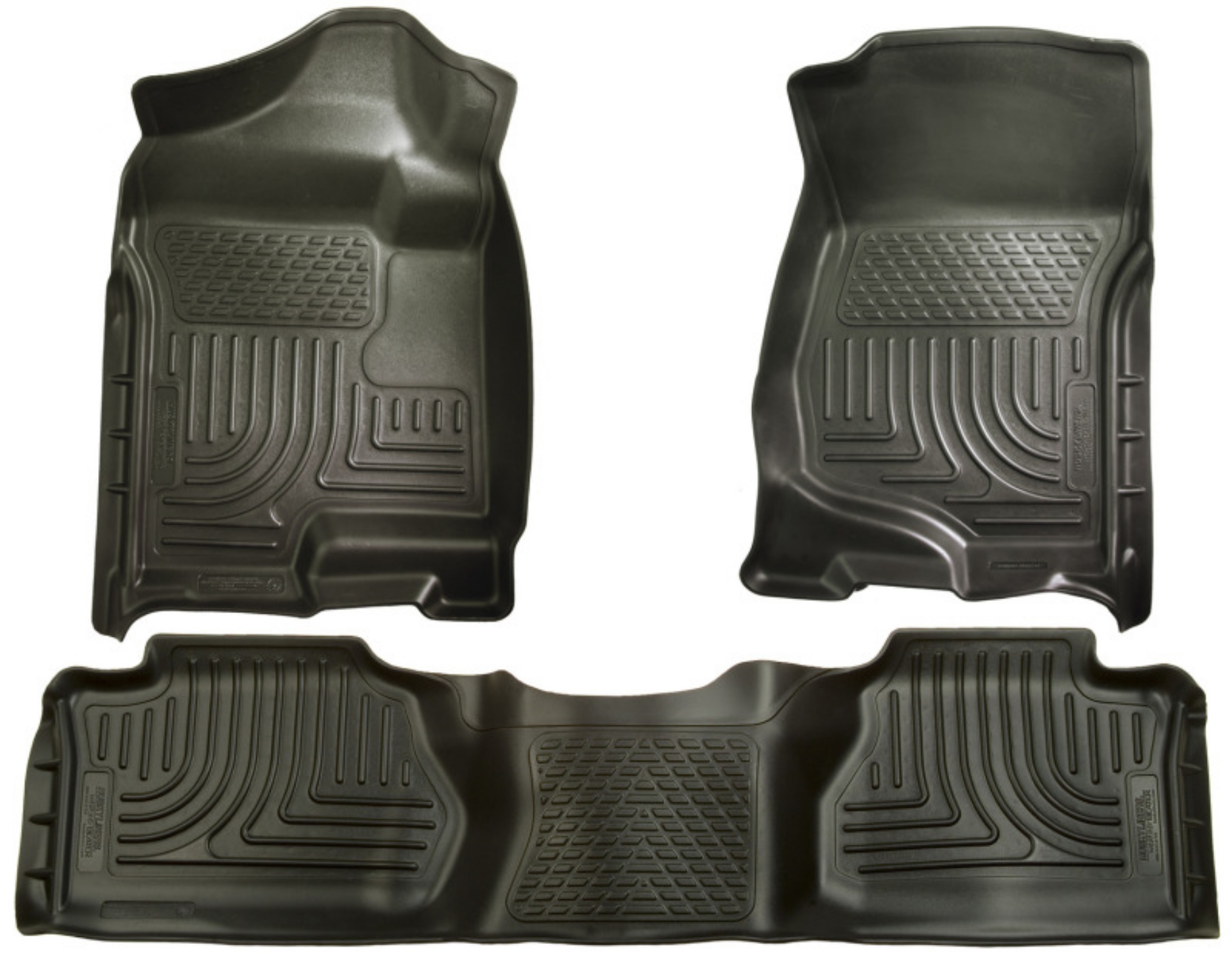 Picture of Husky Liners 07-12 Chevy Silverado-GMC Sierra Extended Cab WeatherBeater Combo Black Floor Liners