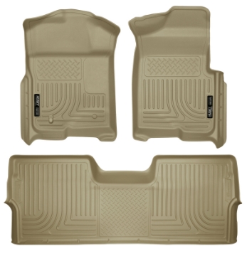 Picture of Husky Liners 09-12 Ford F-150 Super Crew Cab WeatherBeater Combo Tan Floor Liners