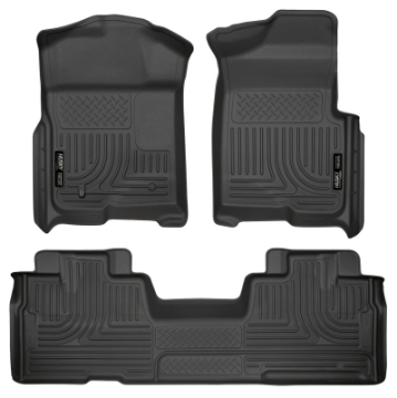 Picture of Husky Liners 09-12 Ford F-150 Super Cab WeatherBeater Combo Black Floor Liners