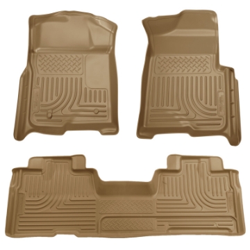 Picture of Husky Liners 09-12 Ford F-150 Super Cab WeatherBeater Combo Tan Floor Liners