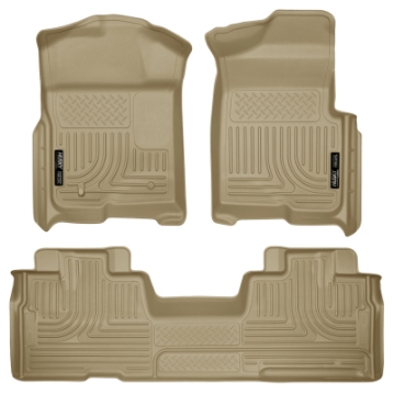 Picture of Husky Liners 09-12 Ford F-150 Super Cab WeatherBeater Combo Tan Floor Liners