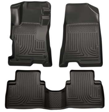 Picture of Husky Liners 08-12 Honda Accord 4DR WeatherBeater Combo Black Floor Liners One Piece for 2nd Row