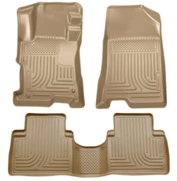Picture of Husky Liners 08-12 Honda Accord 4DR WeatherBeater Combo Tan Floor Liners One Piece for 2nd Row