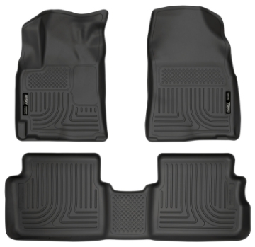 Picture of Husky Liners 09-12 Toyota Corolla-Matrix-Pontiac Vibe FWD WeatherBeater Combo Black Floor Liners
