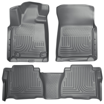 Picture of Husky Liners 2012 Toyota Tundra Double-CrewMax Cab WeatherBeater Combo Gray Floor Liners