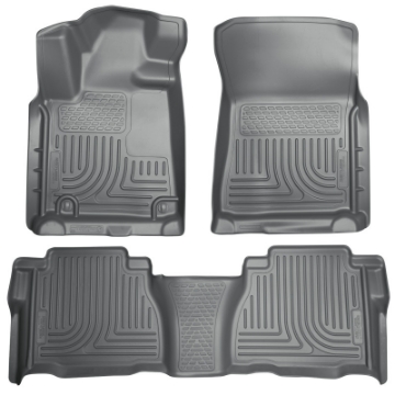 Picture of Husky Liners 2012 Toyota Tundra Double-CrewMax Cab WeatherBeater Combo Gray Floor Liners