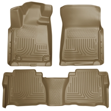 Picture of Husky Liners 2012 Toyota Tundra Double-CrewMax Cab WeatherBeater Combo Tan Floor Liners