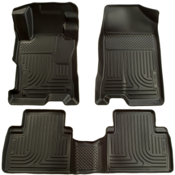 Picture of Husky Liners 07-12 Nissan Altima Non-Hybrid WeatherBeater Combo Black Floor Liners 1pc- 2nd Row