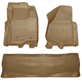 Picture of Husky Liners 11-12 Ford SD Crew Cab WeatherBeater Combo Tan Floor Liners w-o Manual Trans Case