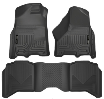 Picture of Husky Liners 2012 Dodge Ram 1500-2500 Crew Cab WeatherBeater Combo Black Floor Liners