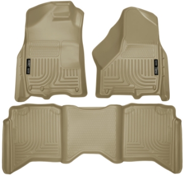Picture of Husky Liners 2012 Dodge Ram 1500-2500-3500 Crew Cab WeatherBeater Combo Tan Floor Liners