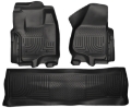 Picture of Husky Liners 2012-5 Ford SD Crew Cab WeatherBeater Combo Black Floor Liners w-o Manual Trans Case