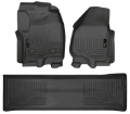 Picture of Husky Liners 2012-5 Ford SD Crew Cab WeatherBeater Combo Black Floor Liners w-o Manual Trans Case