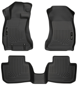 Picture of Husky Liners Subaru 12-14 Impreza-2015 WRX-STi WeatherBeater Combo Front&2nd Row Black Floor Liners