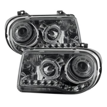 Picture of xTune Chrysler 300C 05-10  Not 300  Halo Projector Headlights Smoke PRO-JH-C300C-LED-SM