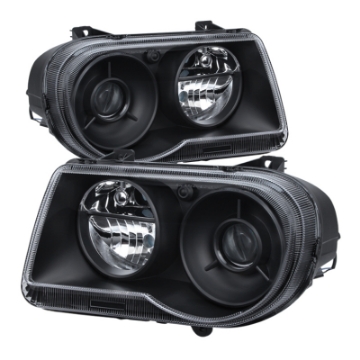 Picture of xTune Chrysler 300C w- Halogen Projection Style Only 05-10 Headlights Black HD-JH-C300C-BK