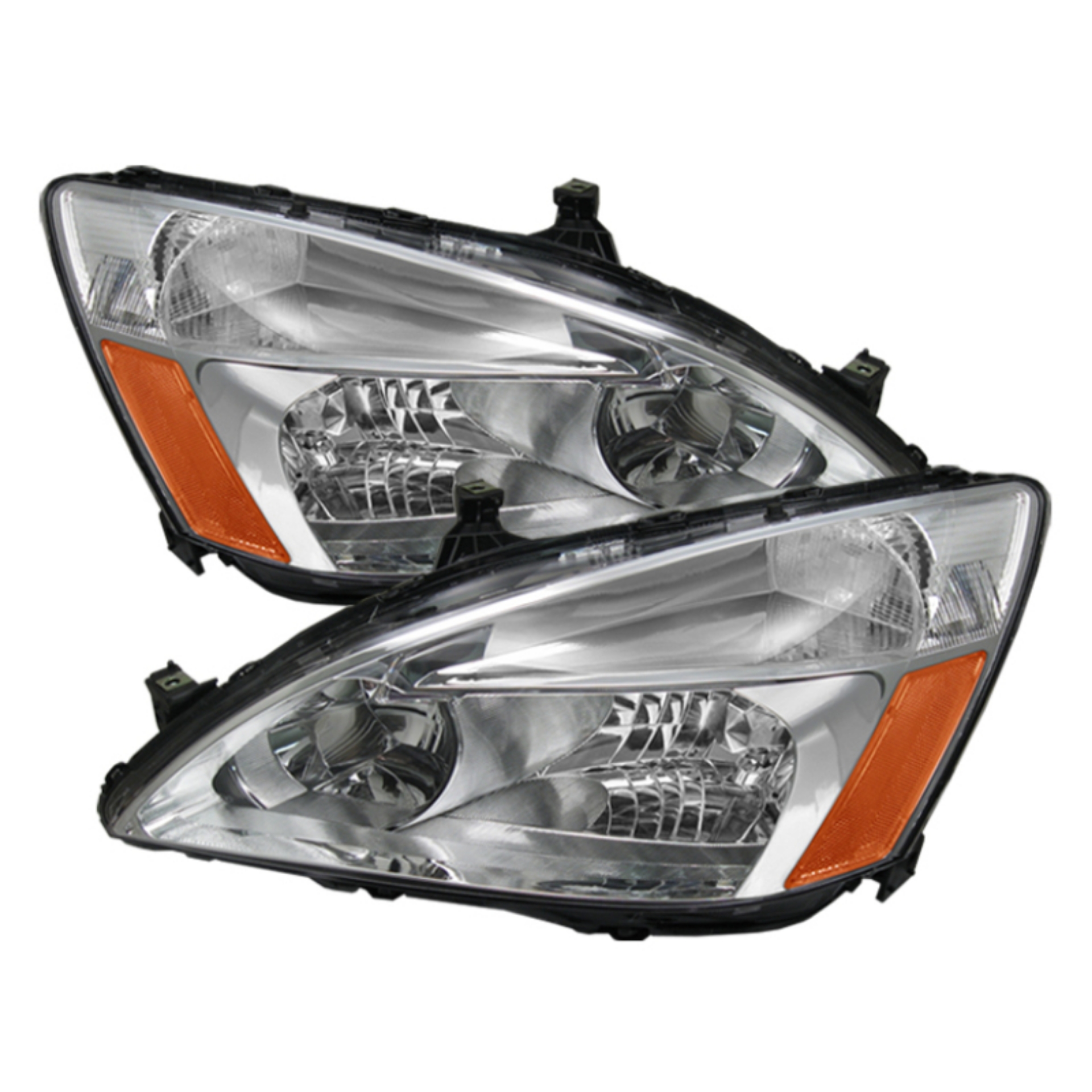 Picture of xTune Honda Accord 03-07 Amber Crystal Headlights Chrome HD-JH-HA03-AM-C