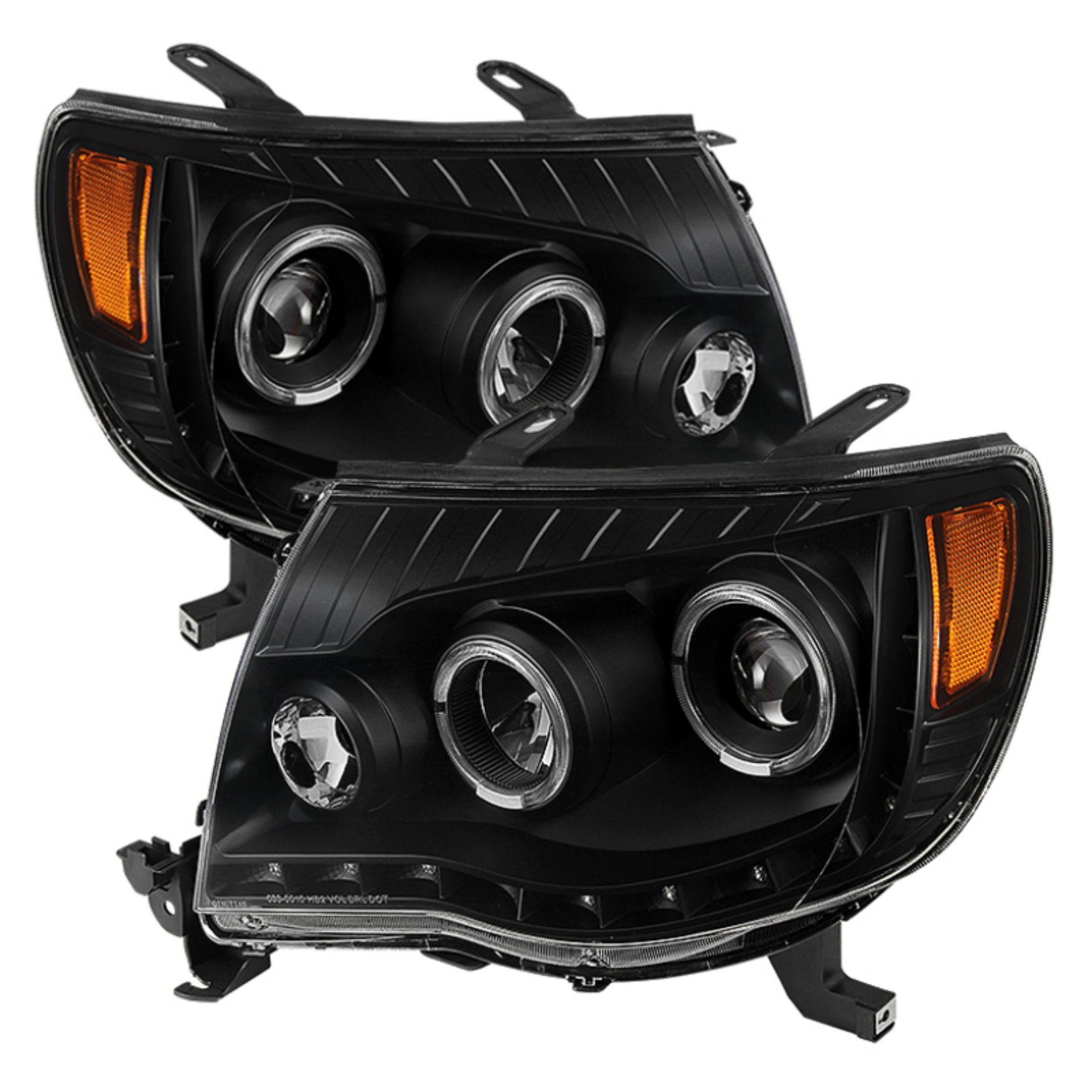 Picture of xTune Toyota Tacoma 05-11 Halo Projector Headlights Black PRO-JH-TT05-LED-BK