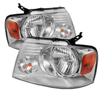 Picture of xTune Ford F150 04-08 Amber Crystal Headlights Chrome HD-JH-FF15004-AM-C