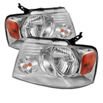 Picture of xTune Ford F150 04-08 Amber Crystal Headlights Chrome HD-JH-FF15004-AM-C