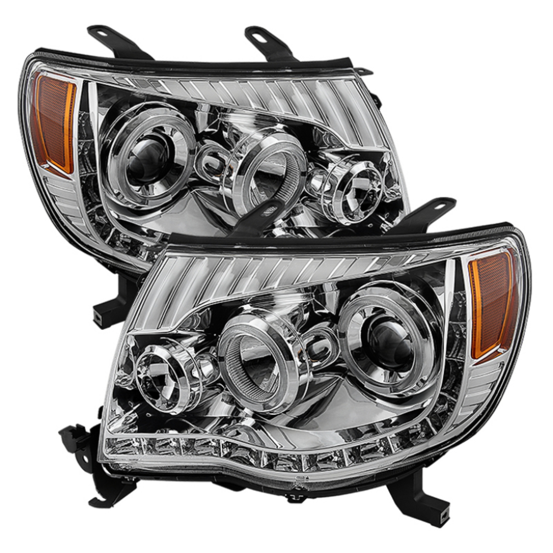 Picture of Xtune Toyota Tacoma 05-11 Halo Projector Headlights Chrome PRO-JH-TT05-LED-C