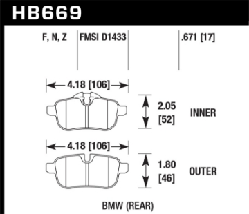 Picture of Hawk 09-12 BMW Z4 Rear Street Brake Pads