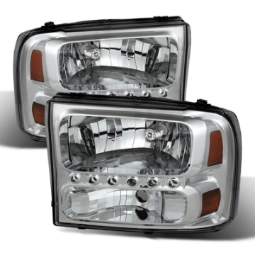 Picture of xTune Ford F250 F350 Super Duty 99-04 1Pc Headlights w- LED Chrome HD-JH-FF25099-LED-C