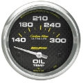 Picture of Autometer Carbon Fiber Oil Temp 66-7mm 2 5-8in Short Sweep Electronic 300 Deg F Temperature Gauge