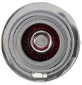 Picture of K&N Universal Air Filter Chrome Round Tapered Red - 4in Flange ID x 1-125in Flange Length x 5-5in H