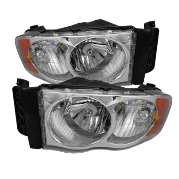 Picture of xTune Dodge Ram 1500 02-05 Amber Crystal Headlights Chrome HD-JH-DR02-AM-C