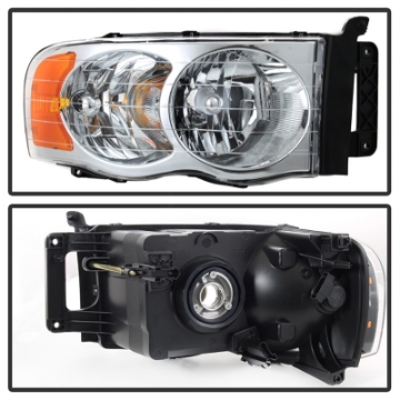 Picture of xTune Dodge Ram 1500 02-05 Amber Crystal Headlights Chrome HD-JH-DR02-AM-C