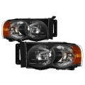 Picture of xTune Dodge Ram 1500 02-05 Amber Crystal Headlights Black HD-JH-DR02-AM-BK