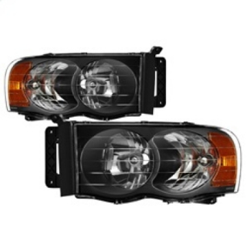 Picture of xTune Dodge Ram 1500 02-05 Amber Crystal Headlights Black HD-JH-DR02-AM-BK